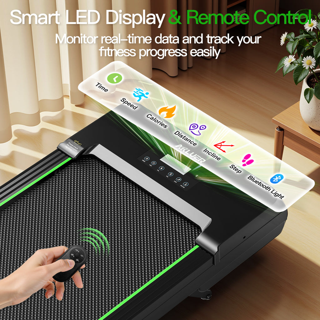 Akluer 12% Auto Incline With Bluetooth Function Walking Pad Treadmill