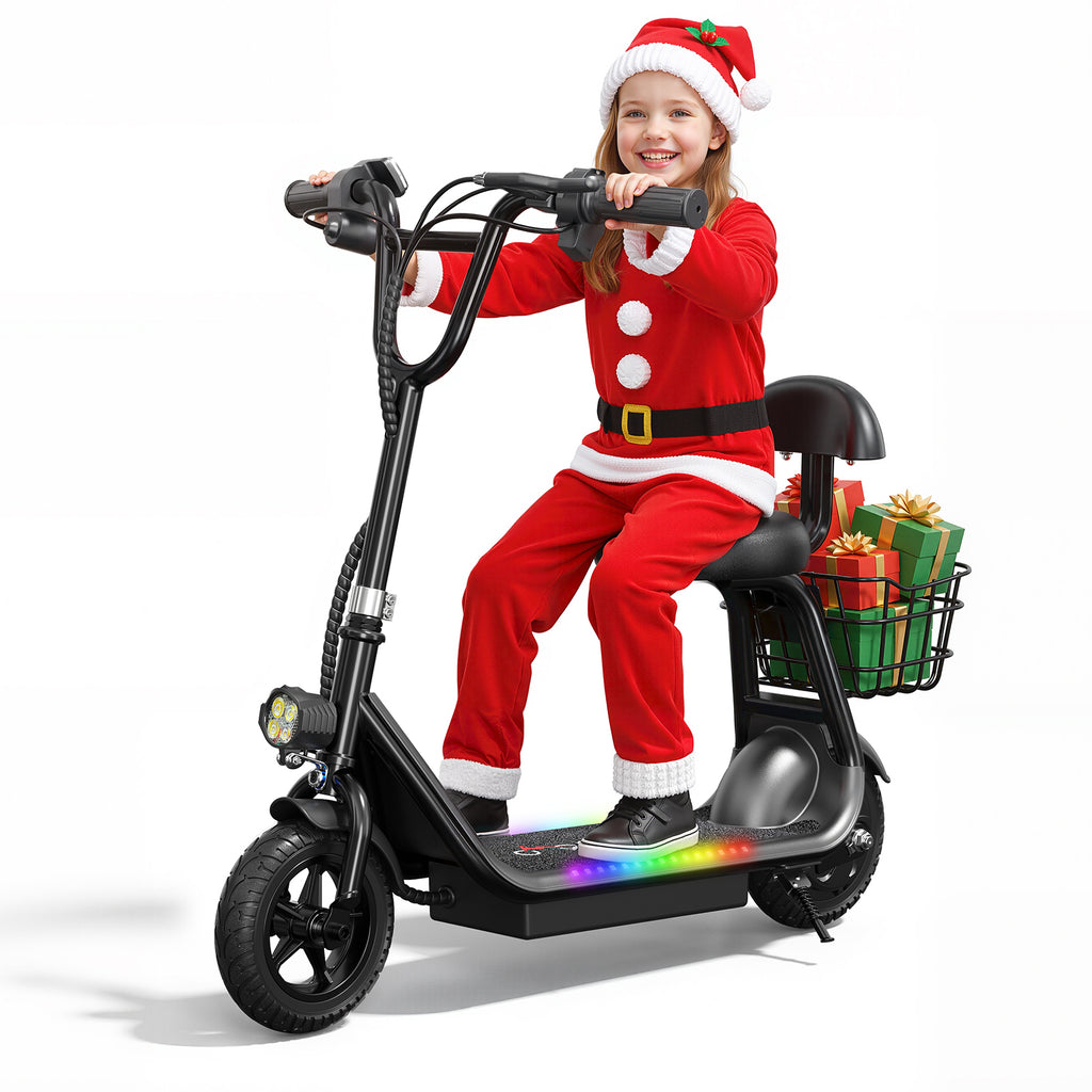 EILLEO Q1 Electric Scooter for Kids with Seat and bluetooth Music