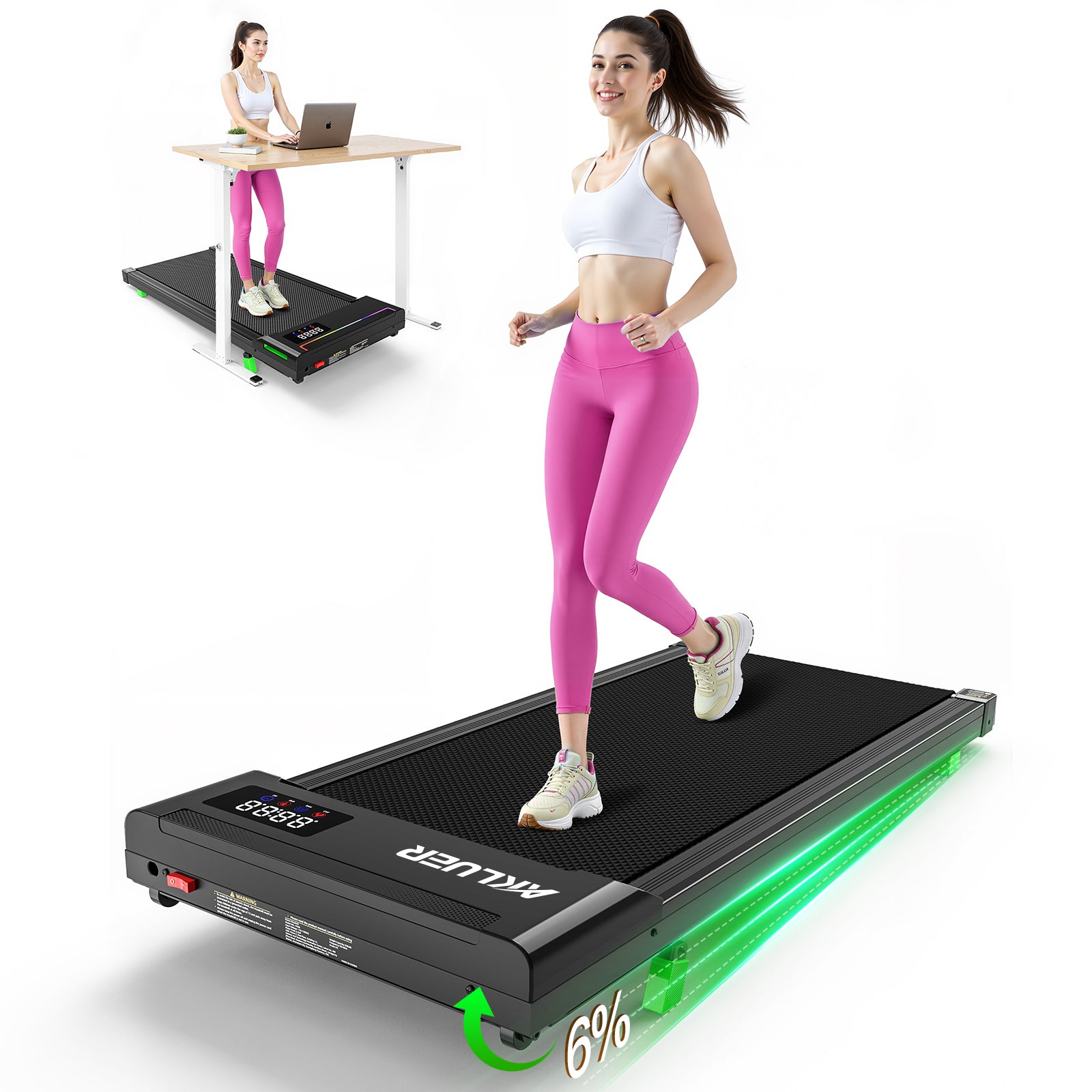 Akluer P03-B Brushless Motor Under Desk Treadmill