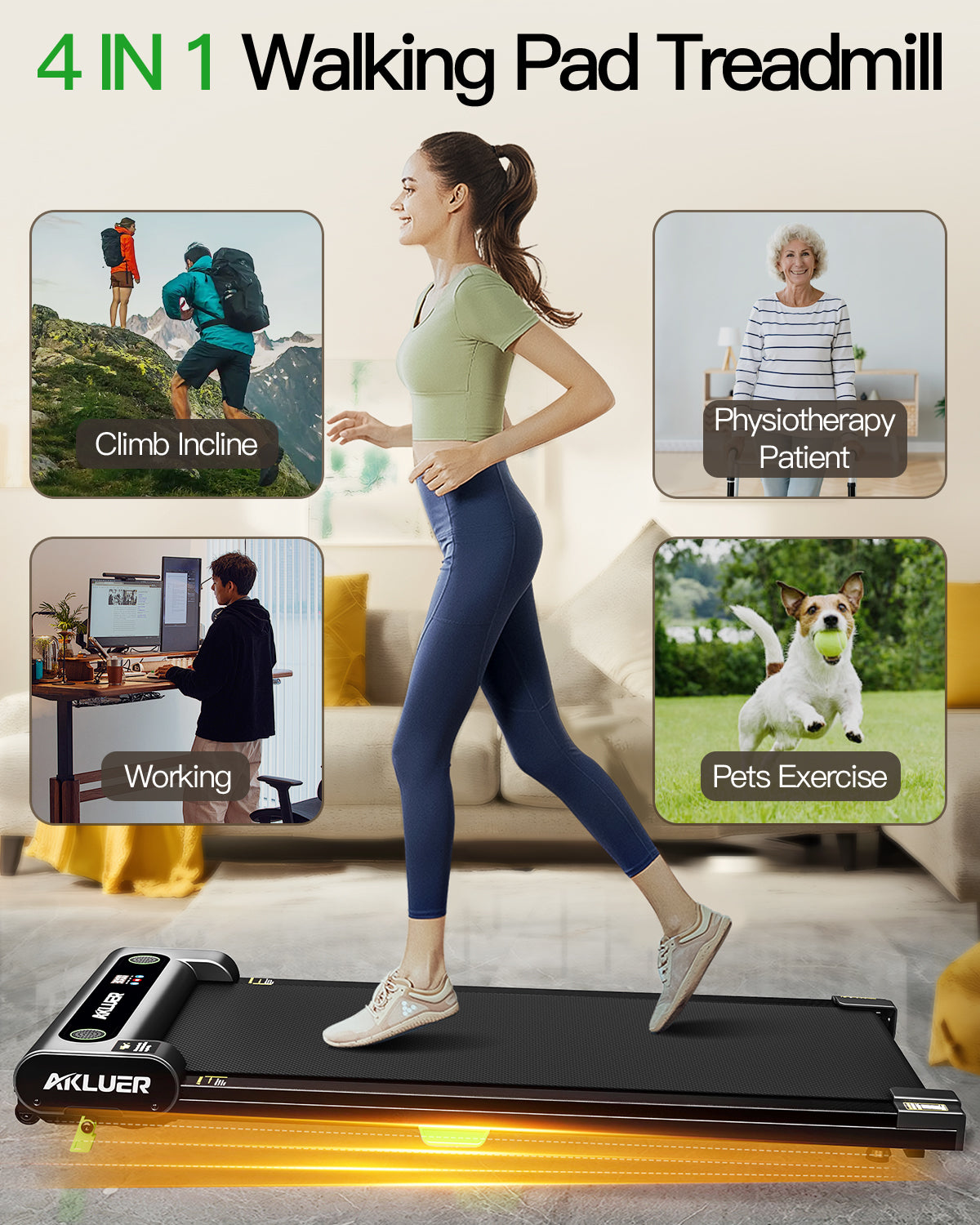 AKLUER 480L-A Under Desk Treadmill