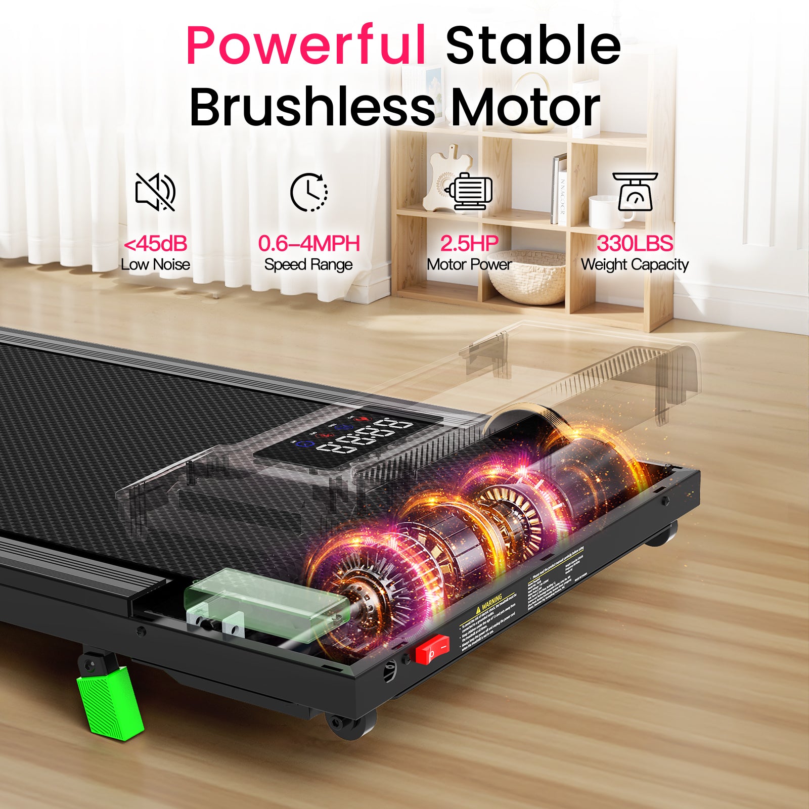 Akluer P03-B Brushless Motor Under Desk Treadmill