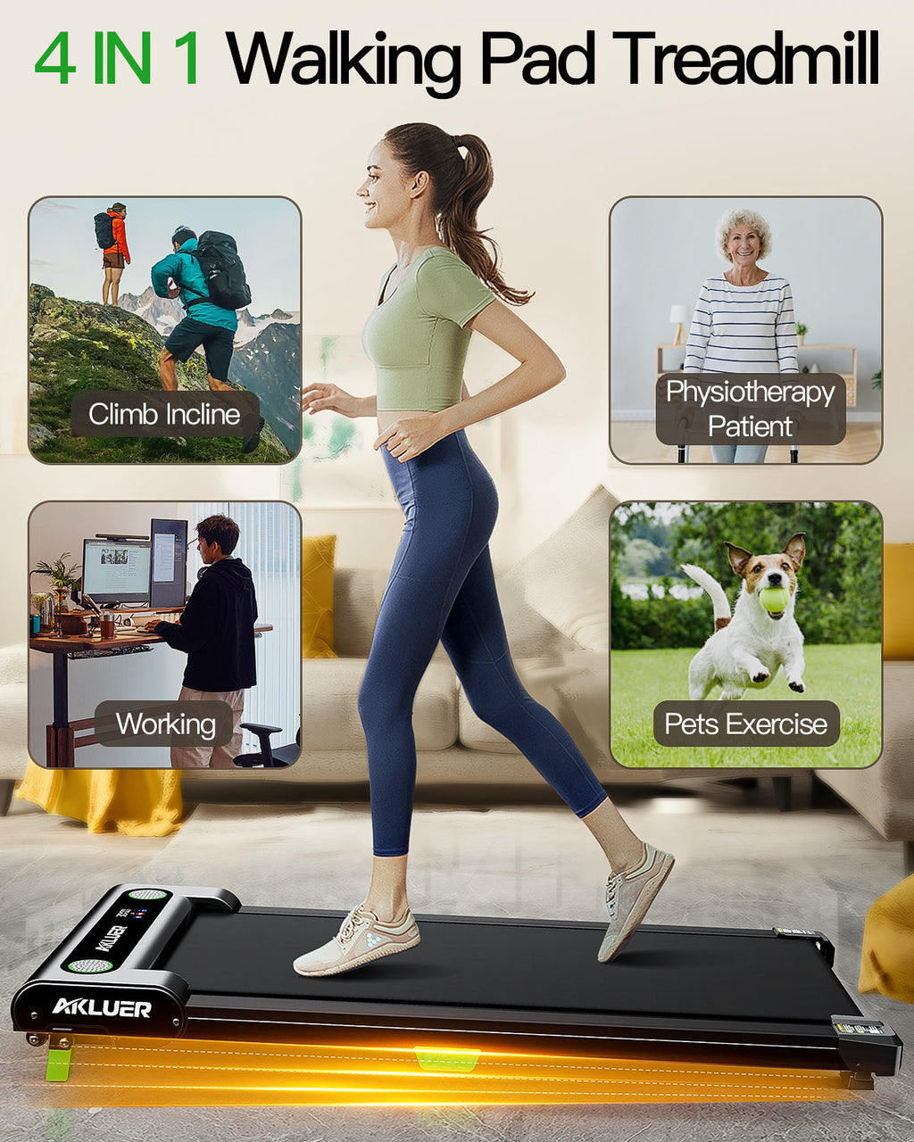 AKLUER 480L-A Under Desk Treadmill