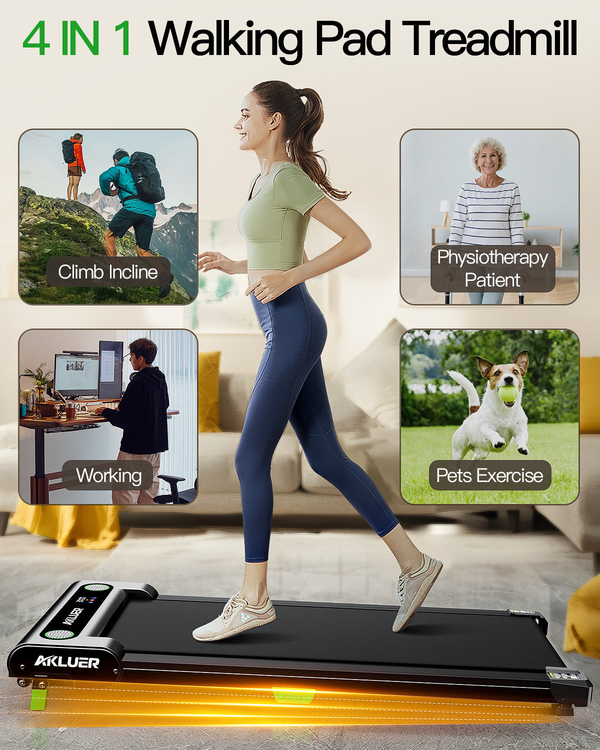 AKLUER 480L-A Under Desk Treadmill
