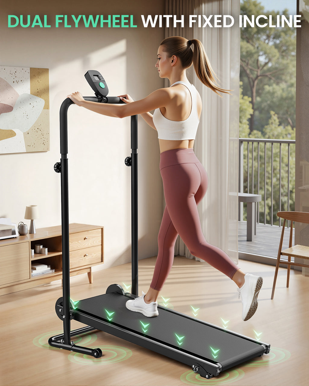 Akluer RJ-401 Non-Electric Motorized Self-Powered Treadmill