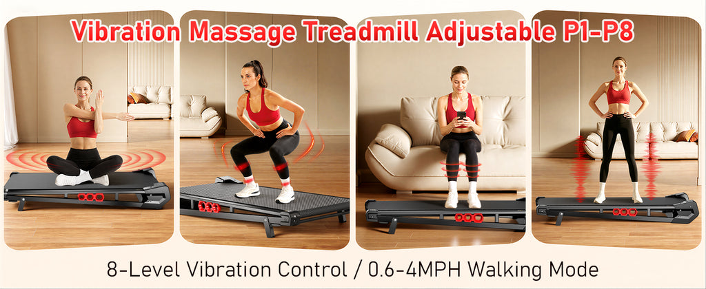 Akluer S49AD Multi-Functional 2-in-1 Walking Pad Treadmill and Vibration Body Shaker