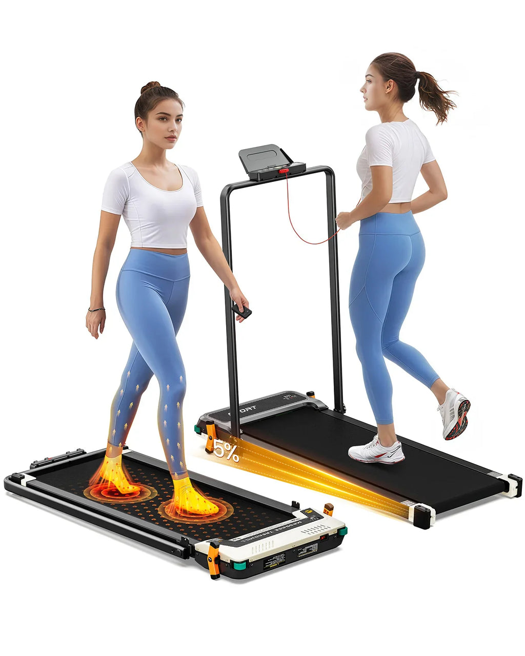 Akluer 520A-B 2 in 1 Foot Massage Under Desk Treadmill