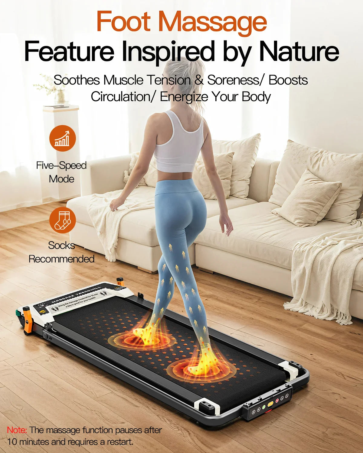 Akluer 520A-B 2 in 1 Foot Massage Under Desk Treadmill
