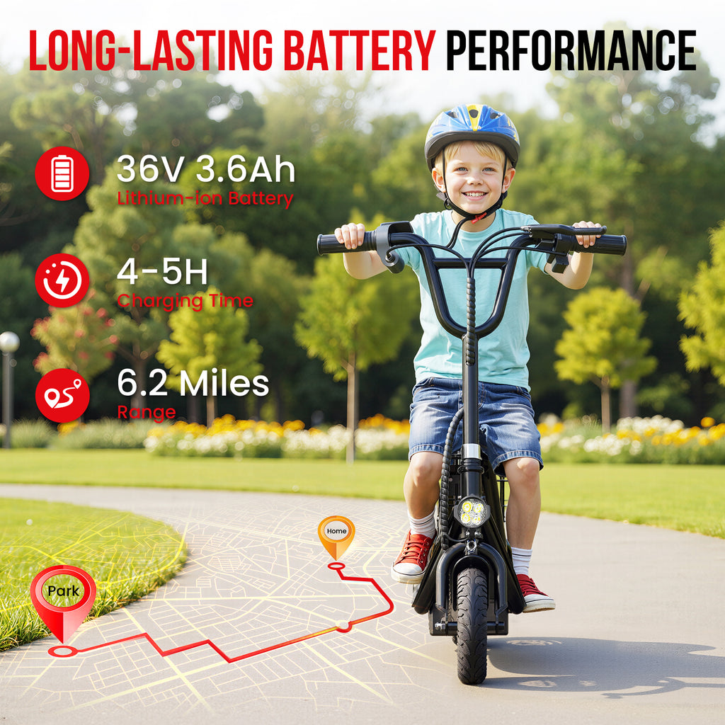 EILLEO Q1 Electric Scooter for Kids with Seat and bluetooth Music