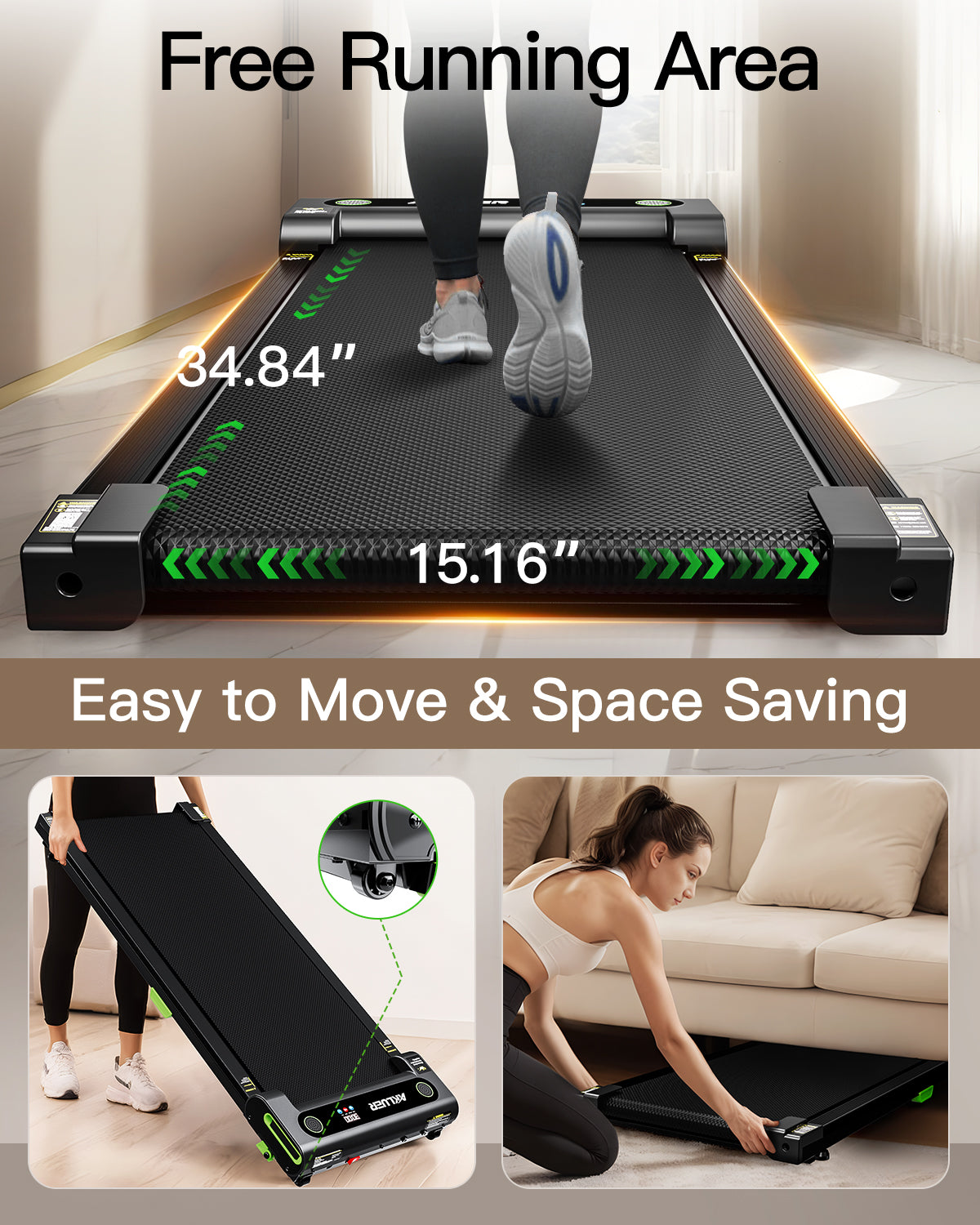 AKLUER 480L-A Under Desk Treadmill