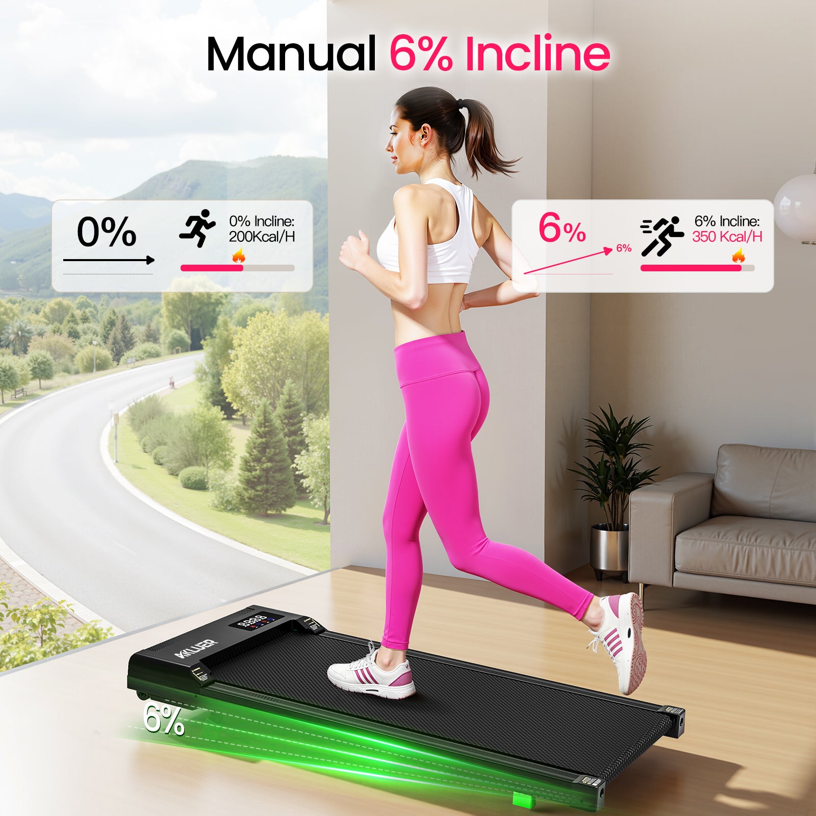 Akluer P03-B Brushless Motor Under Desk Treadmill