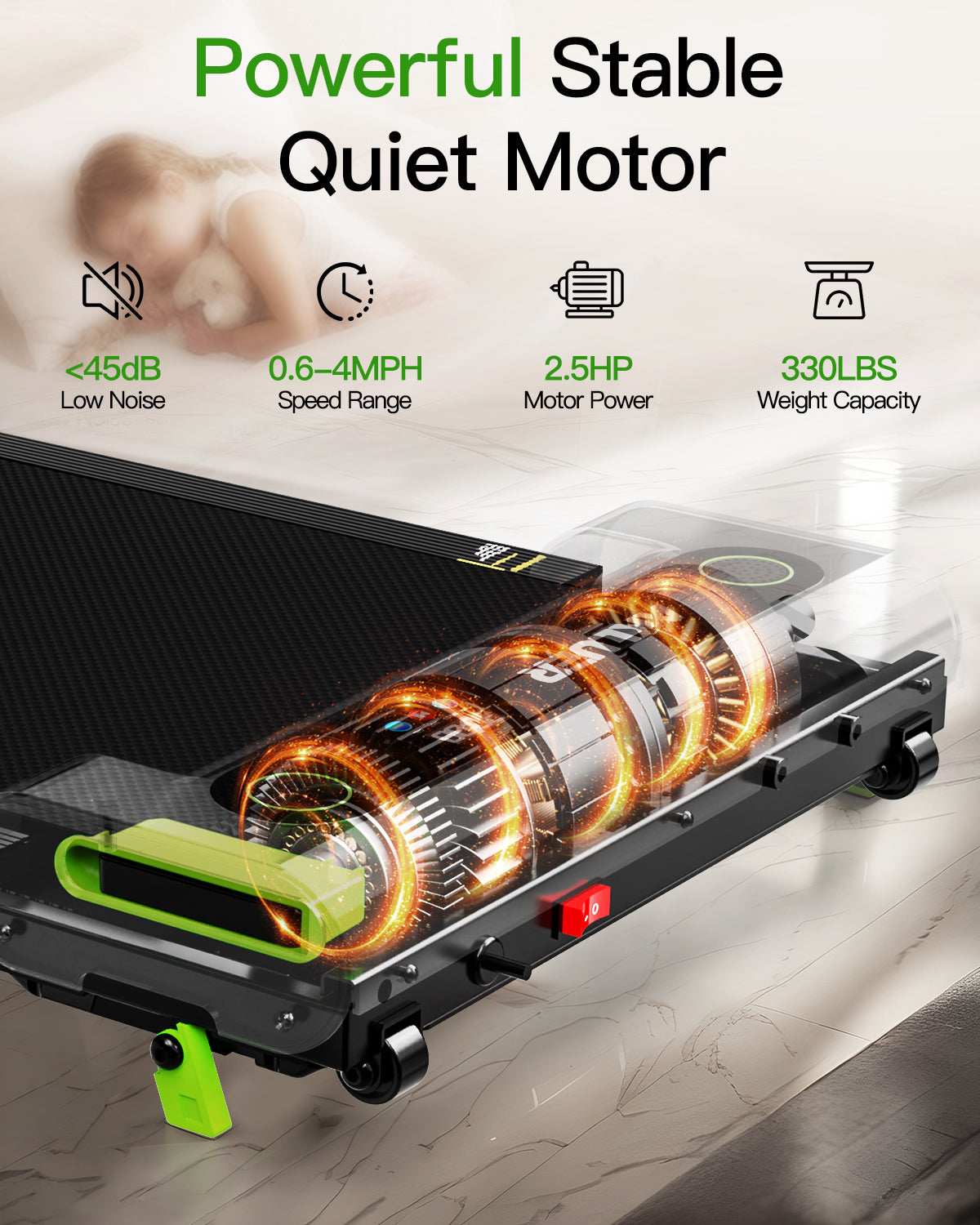 AKLUER 480L-A Under Desk Treadmill