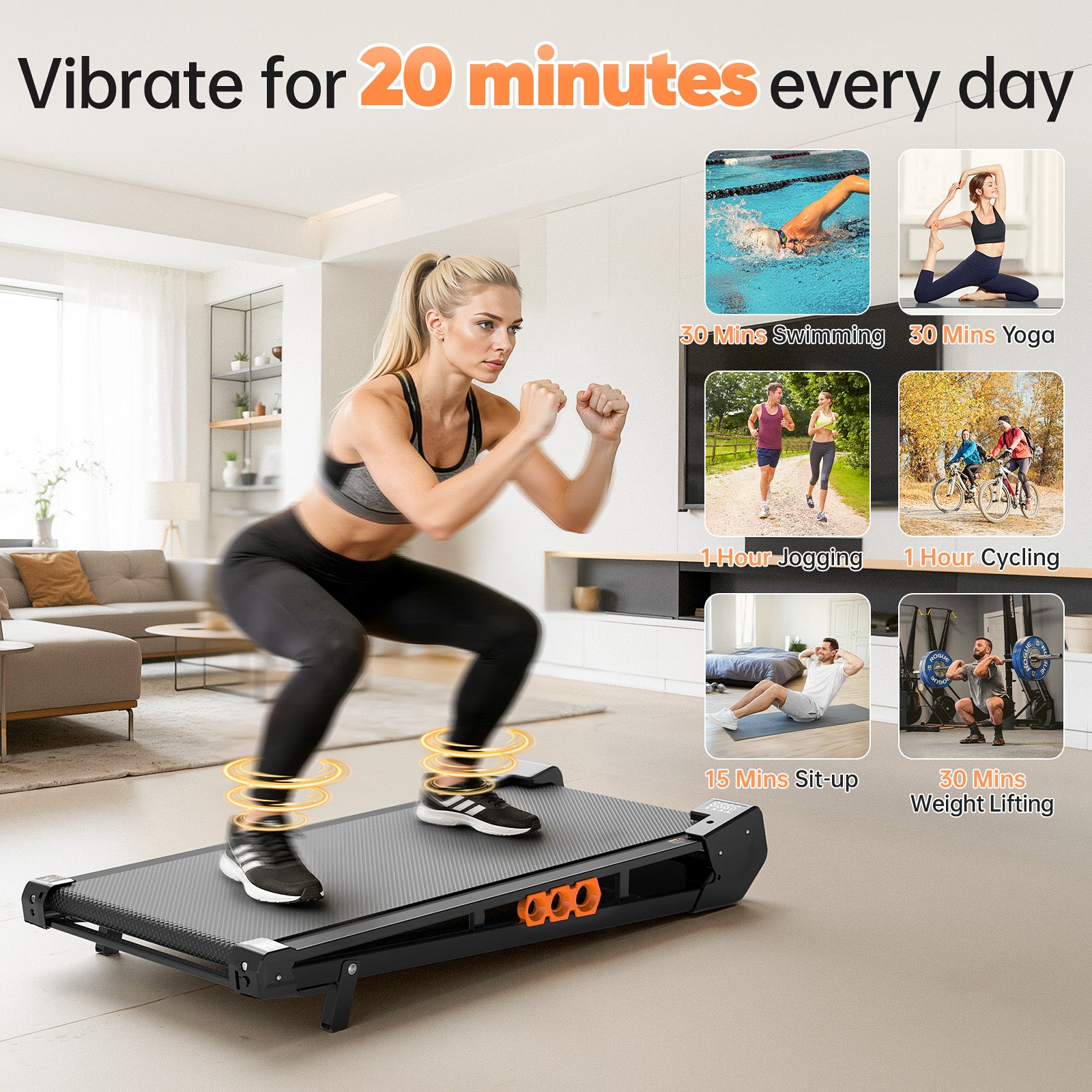 Akluer S49AD Vibration Walking Pad Treadmill