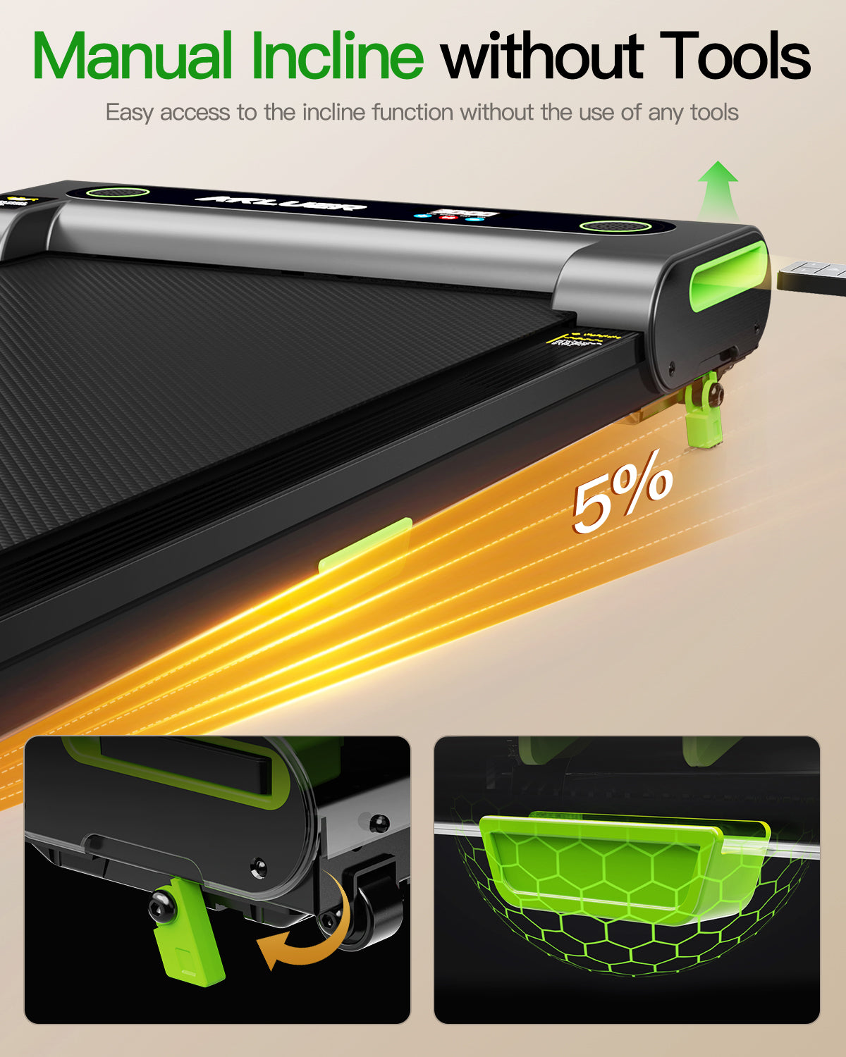 AKLUER 480L-A Under Desk Treadmill
