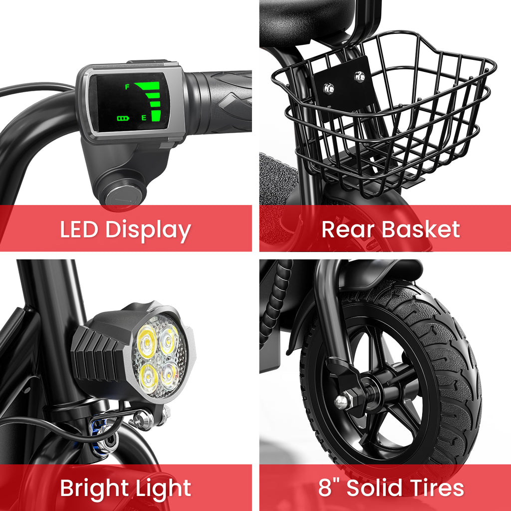 EILLEO Q1 Electric Scooter for Kids with Seat and bluetooth Music