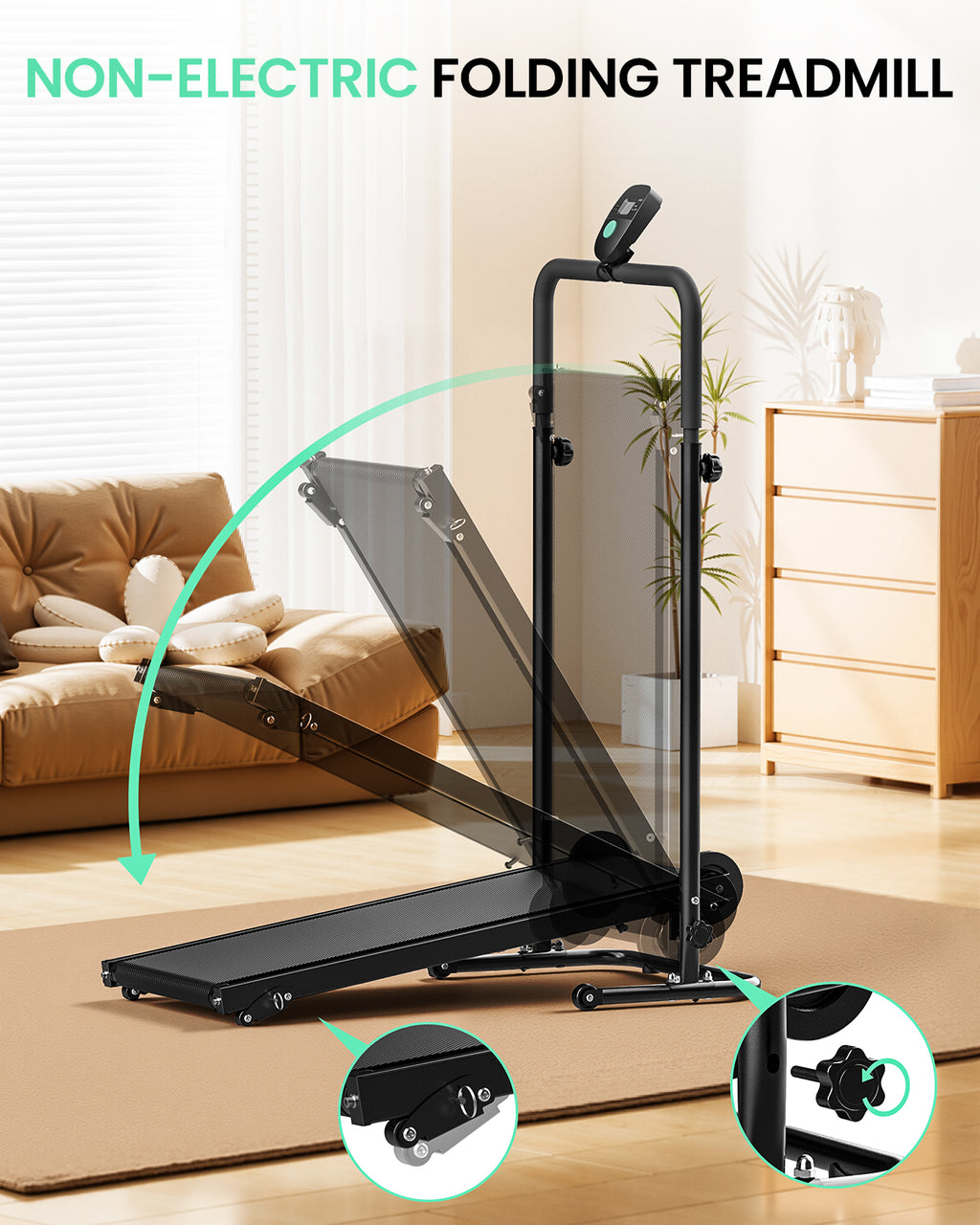 Akluer RJ-401 Non-Electric Motorized Self-Powered Treadmill