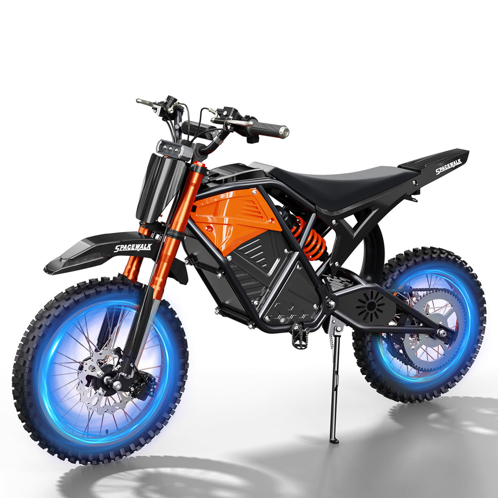 Eilleo Electric Motorcycle – 3000W Peak Motor, 37.5 mph, 40–60 Mile Range, 48V 20Ah Battery, Dual Suspension, 14"/12" Tires