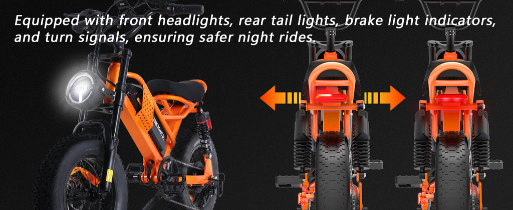 Eilleo 16" Fat Tire E-Bike – 750W Motor (920W Peak), 21.7 mph, 50–70 Mile Range, 48V 15.6Ah Battery, Dual Suspension, Shimano 6-Speed
