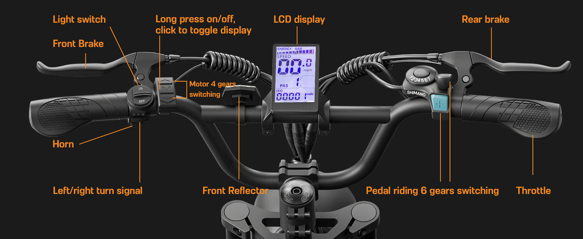 Eilleo 20" Fat Tire E-Bike – 750W Motor (920W Peak), 24.9 mph, 50–70 Mile Range, 48V 15.6Ah Battery, Dual Suspension, Shimano 7-Speed