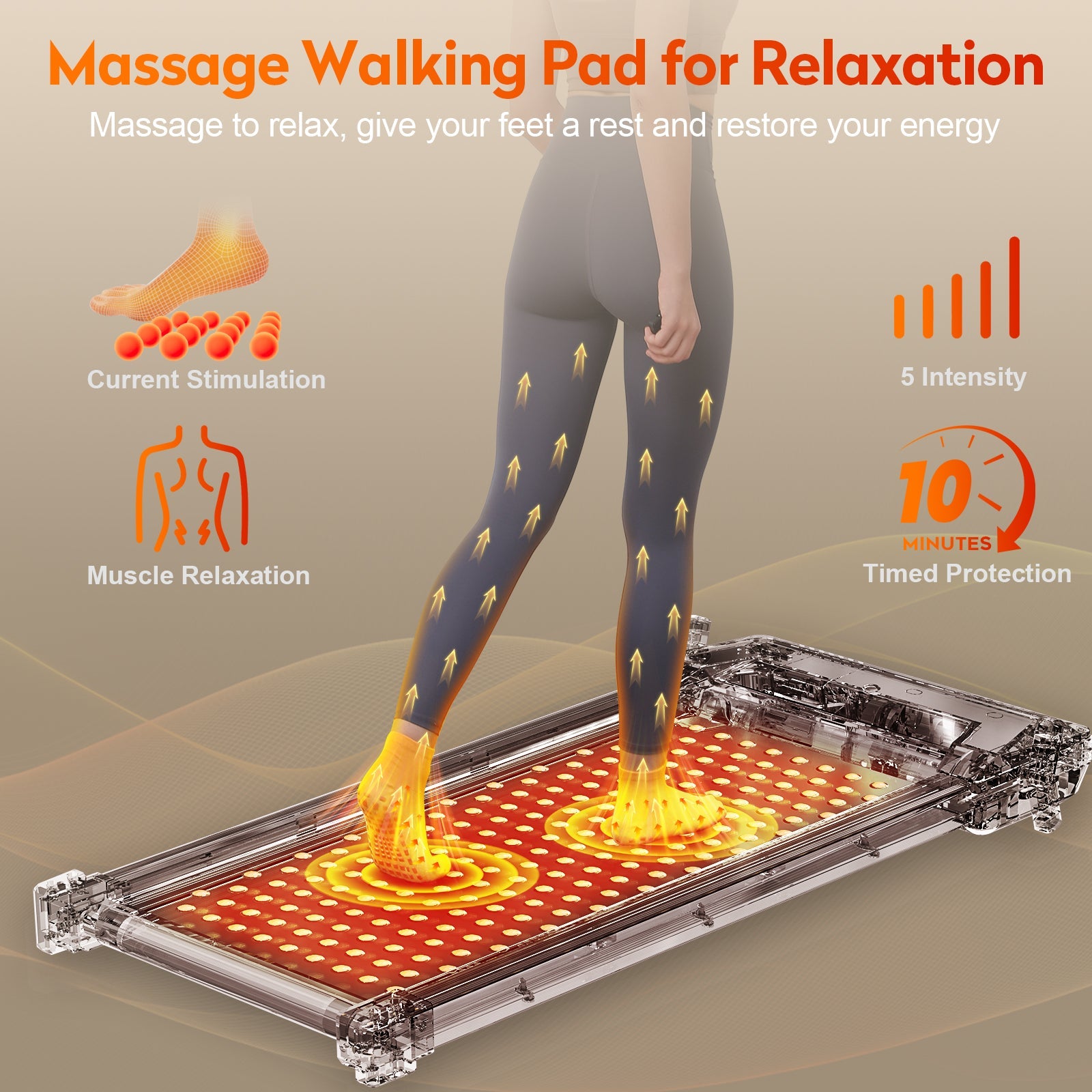 Akluer 520A-A 2-in-1 Foot Massage Under Desk Folding Treadmill