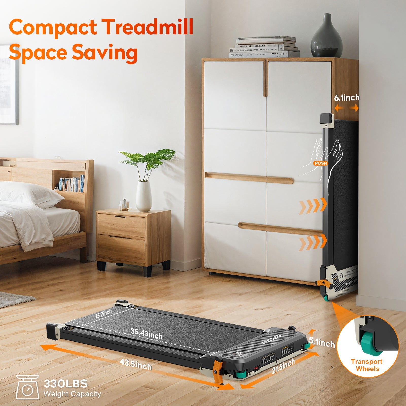 Akluer 520A-A 2-in-1 Foot Massage Under Desk Folding Treadmill