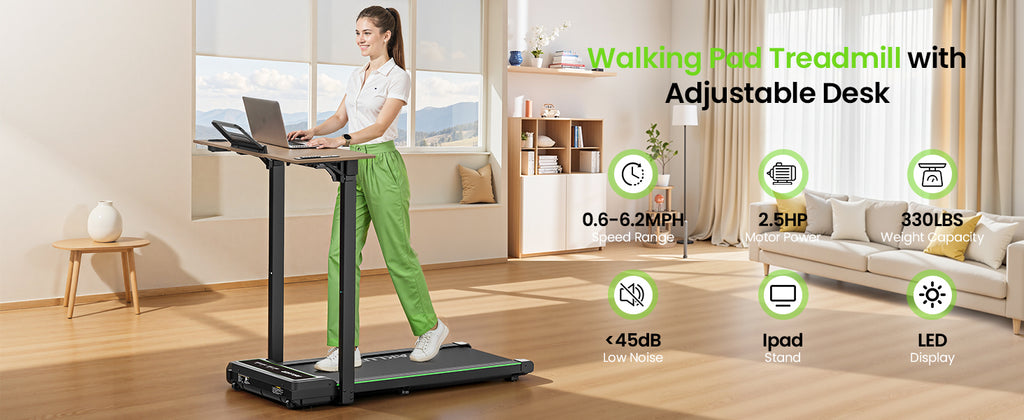 Akluer P3-D Adjustable Height Desk Treadmill