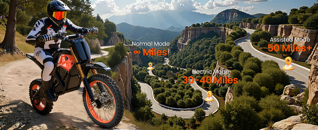 Eilleo Electric Motorcycle – 3000W Peak Motor, 37.5 mph, 40–60 Mile Range, 48V 20Ah Battery, Dual Suspension, 14"/12" Tires