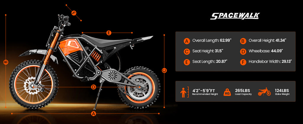 Eilleo Electric Motorcycle – 3000W Peak Motor, 37.5 mph, 40–60 Mile Range, 48V 20Ah Battery, Dual Suspension, 14"/12" Tires