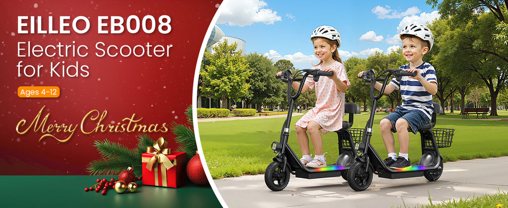 EILLEO EB008 Electric Scooter for Kids with Seat and bluetooth Music