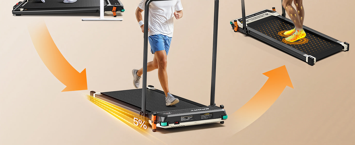 Akluer 520A-B 2 in 1 Foot Massage Under Desk Treadmill