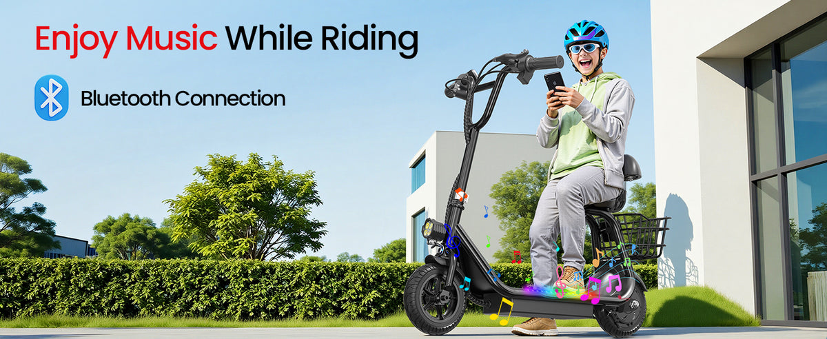 EILLEO EB008 Electric Scooter for Kids with Seat and bluetooth Music