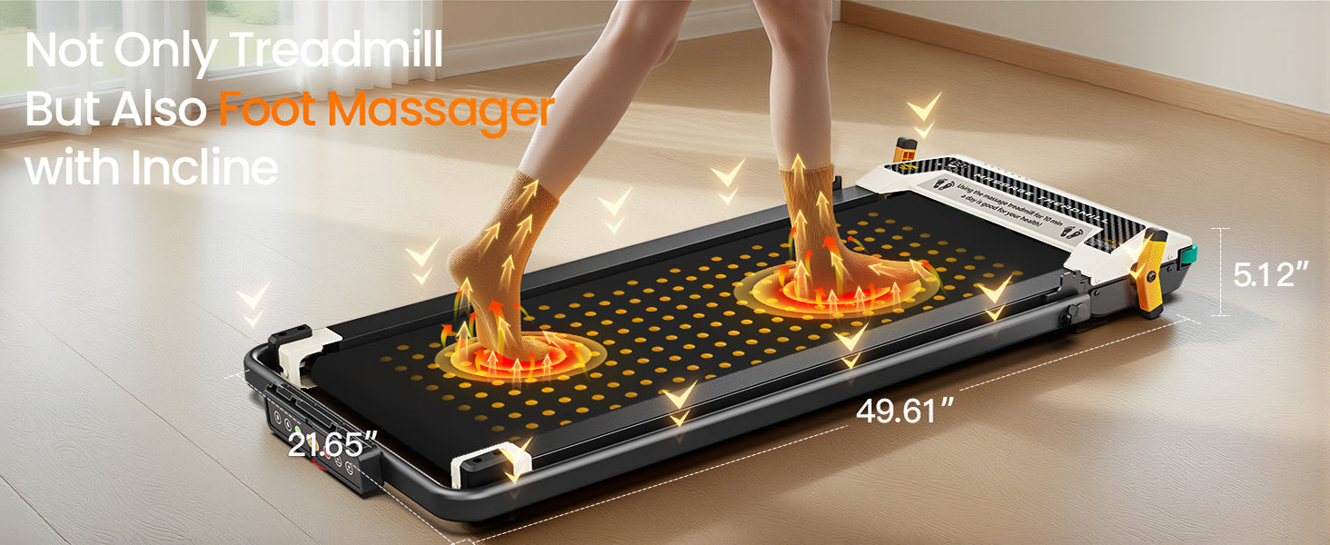 Akluer 520A-B 2 in 1 Foot Massage Under Desk Treadmill