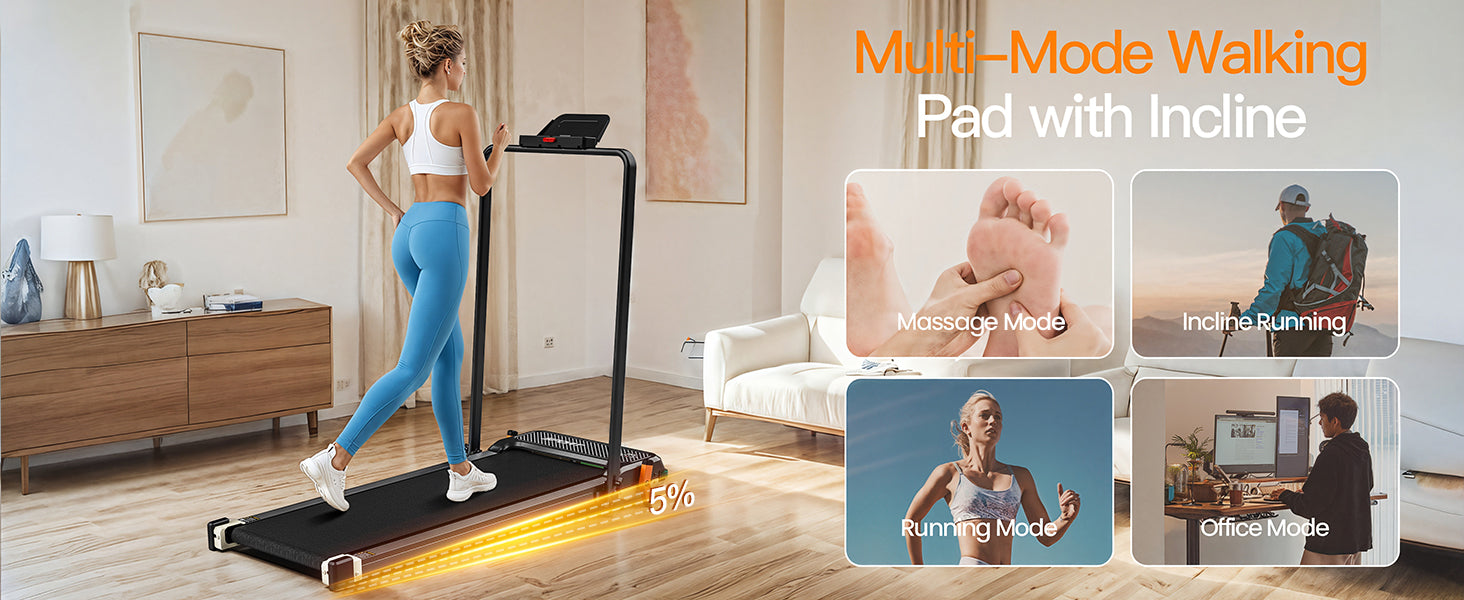 Akluer 520A-B 2 in 1 Foot Massage Under Desk Treadmill