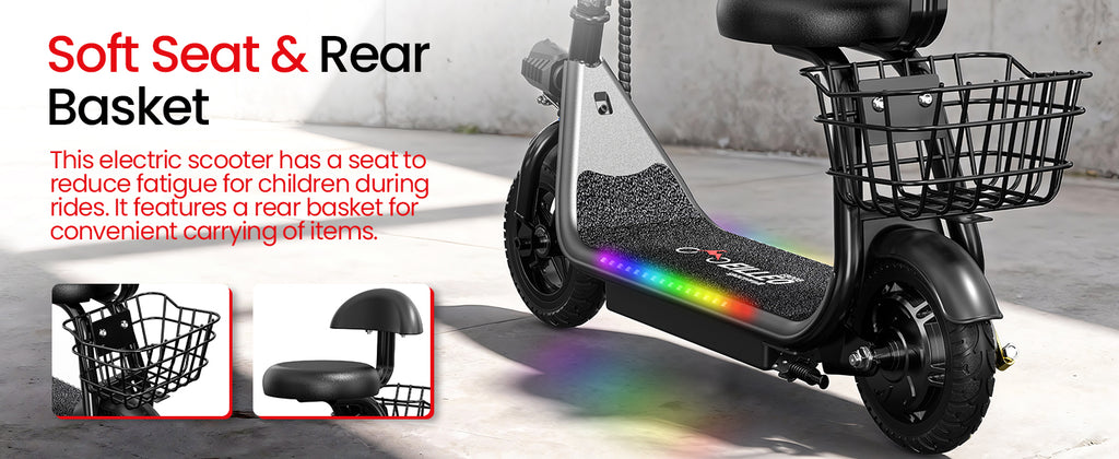 EILLEO EB008 Electric Scooter for Kids with Seat and bluetooth Music