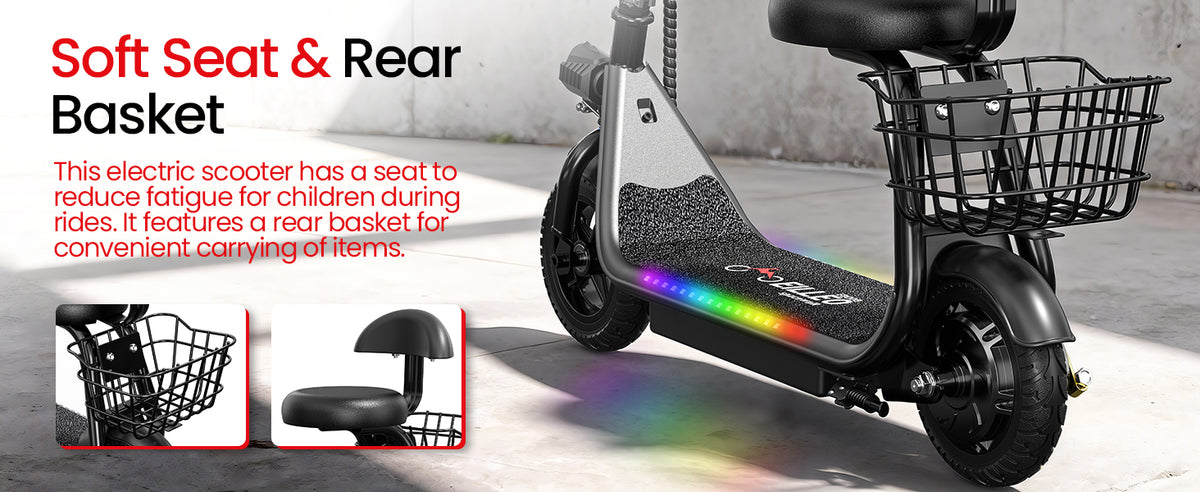 EILLEO EB008 Electric Scooter for Kids with Seat and bluetooth Music
