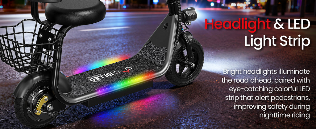 EILLEO EB008 Electric Scooter for Kids with Seat and bluetooth Music