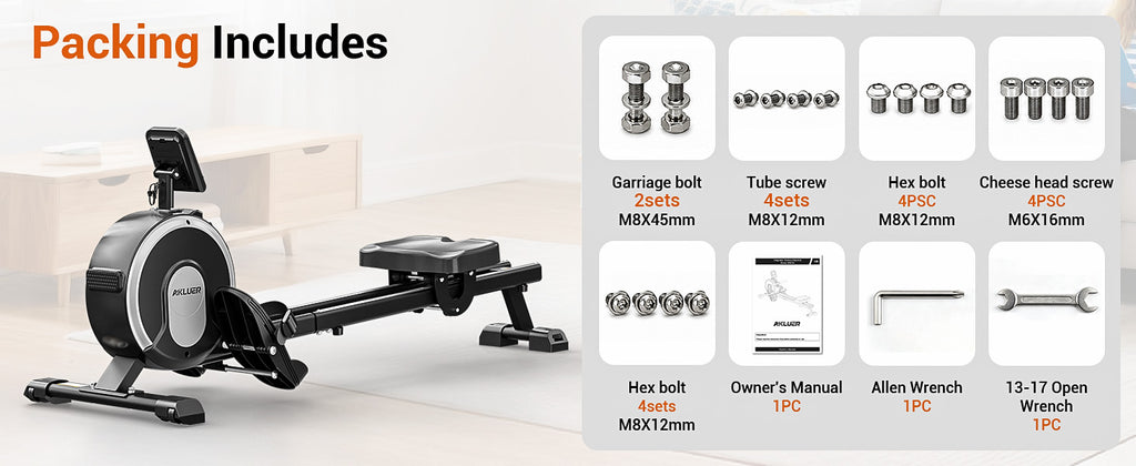 Akluer RM-001 Foldable Magnetic Rowing Machine, Smart App Enabled Indoor Rower for Home Full‑Body Exercise